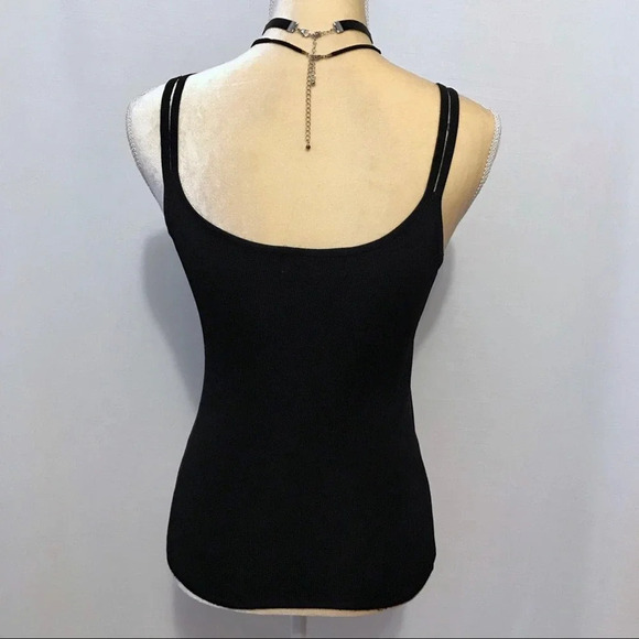 Cal Fashion Black Tank Top Embellishments Women S - Picture 3 of 9
